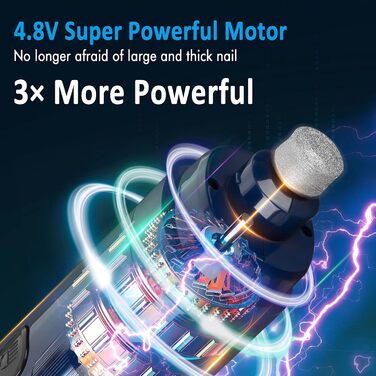 Електричний точилка для собак Casfuy з LED-підсвіткою, 4.8V, 2 швидкості, для середніх порід, тиха, акумуляторна, navy