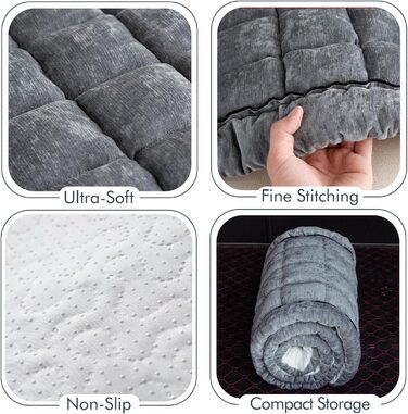 Крісло-підстилка для собак у машину, сіре, жаккард, антиковзаюча, 63x54 см