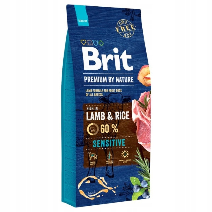 Сухий корм Brit Premium by Nature Sensitive, ягня з рисом, 15 кг