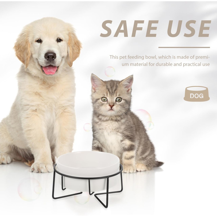 Миска для котячого корму POPETPOP з піднятою конструкцією та неслизьким дном, 14.5x8.5 см