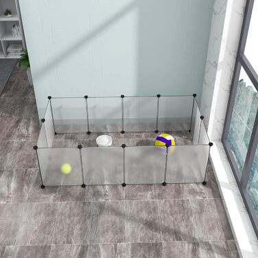 Клітка для кроликів, морських свинок та цуценят EUGAD, 145x46x75 см, прозора панель 35x45 см, без дверцят