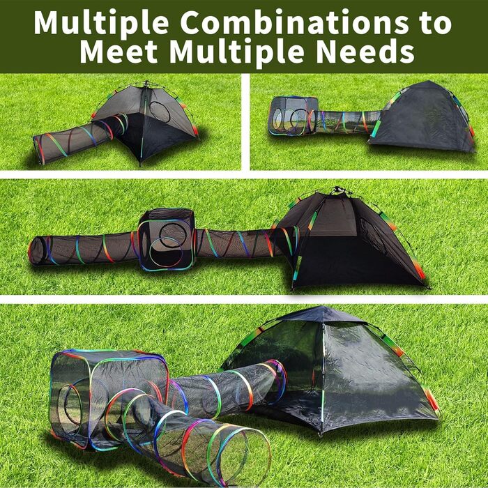 Клітка для котів Homegroove 4-в-1, набір для котів на вулицю з наметом та тунелем, для дрібних тварин