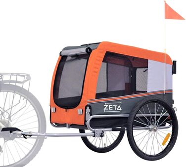 Papilioshop Zeta – 2-в-1 причіп для велосипеда та візок для собак та домашніх тварин, складаний, легкий та стабільний, ідеальний для перевезення тварин та прогулянок (Помаранчевий M)