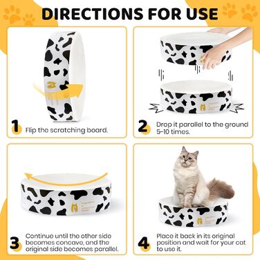 Кігтеточка Happy&Polly для котів: кругла, двостороння, з якісної картонної основи, 40x40x10 см