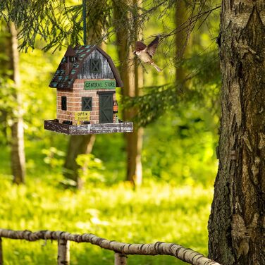 Дерев'яний будиночок для птахів Relaxdays, 23x18x18 см, з відкидним дахом, для саду та балкону