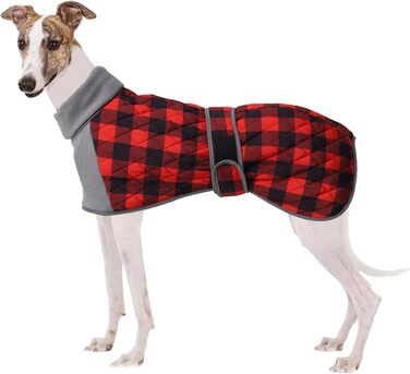 Водонепроникний термо-чохол для собак Warmer, степний, рожево-клітинчастий з флісовою підкладкою, з отвором для шлейки, для собак маленьких, середніх та великих розмірів (X-Small, червоний)