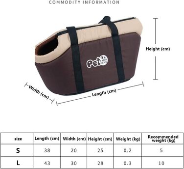 Сумка-переноска для собак, котів, дрібних тварин DLZFUDTY. Чорний колір, розмір L. Ідеально для прогулянок та подорожей.