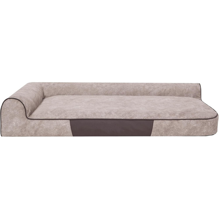 Собаче ліжко, лежанка для собак, м'яка лежанка-софа, килимок для собак, 80x53 см, сірий/бежевий колір