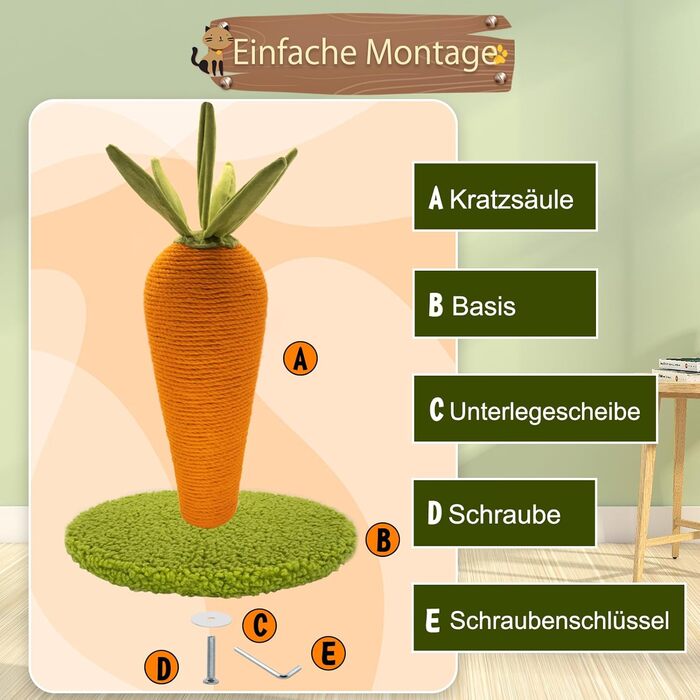 Краксадалка для котів AUSCAT Kaktus: сонячний кактус з натурального сизалю, іграшка для кошенят, крашбаум