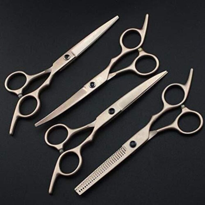 Набір професійних ножиць для грумінгу собак, ножиці для догляду за тваринами, вигнуті ножиці, чохол з шкіри
