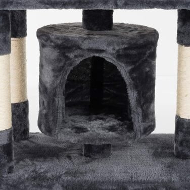 Драбина-кіготь для котів JAMAXX H-90cm з ігровим м'ячем та плюшевою платформою (сірий)