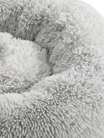 М'яке ліжко для собак та котів у вигляді пончика, плюшеве, 80 см, сірого кольору