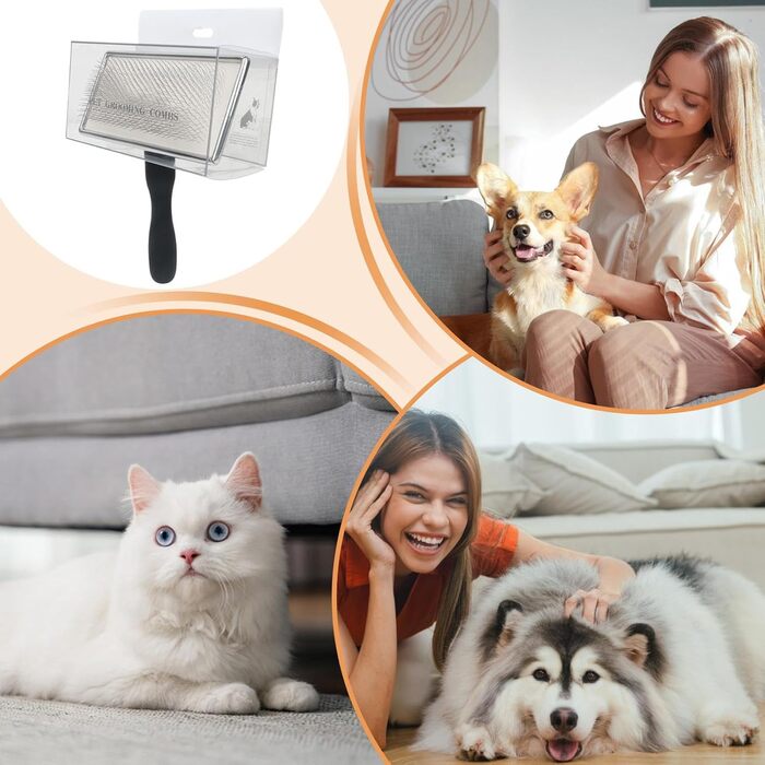 Гребінець для собак та котів: металевий масажний гребінець для вичісування підшерстка | Інструмент для грумінгу