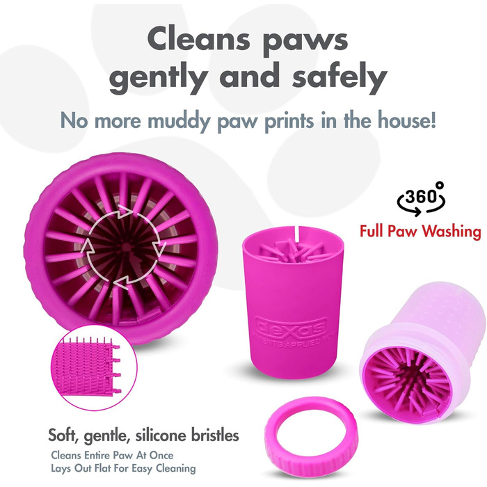 Очисник для лап собак Dexas MudBuster, портативний, Small, фуксія