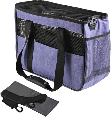 Транспортна сумка для собак та котів Duroecsain | Зручна сумка-переноска з кишенями для подорожей, відпочинку та активного відпочинку (фіолетова)