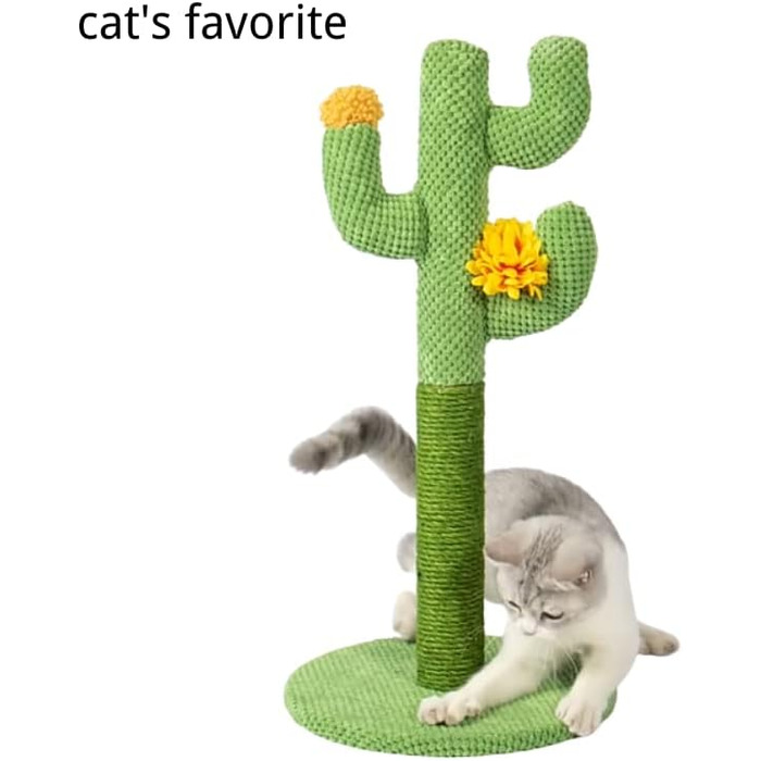 Котячий когтетоп-кактус: стабільний, з натурального сизалю, 30x60 см, зелений