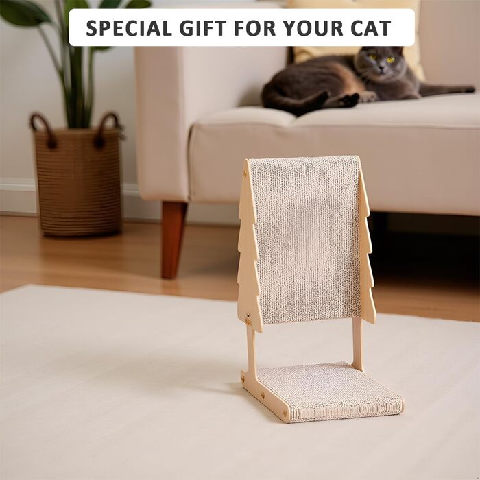 Котячий когтетоп ERNAN: 62 см, L-подібний, з картону, для захисту дивану, на стіну та кут