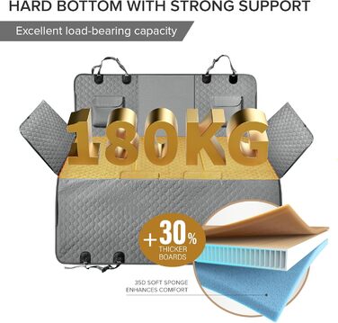 Захисний чохол на сидіння для собак у вантажівки XL, водовідштовхувальний, міцний, сірий. Підходить для F150, Ram1500 та великих SUV