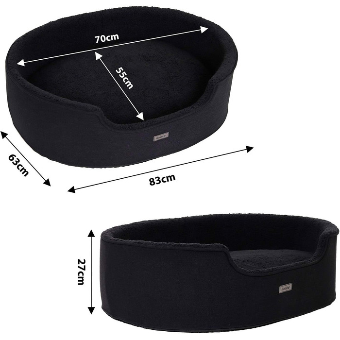 Кругле ліжко для собак та котів Lionto з водовідштовхувальним покриттям, 83x63 см