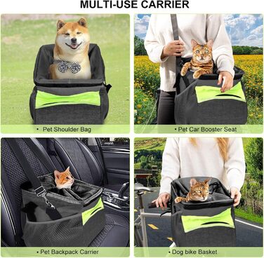 Велосипедна сумка для тварин PETCUTE: зручна та безпечна переноска для собак та котів, чорного кольору