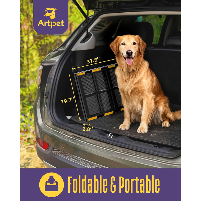 Рампа для собак Extra Lange 190 см – стабільна авторампа для великих собак, для SUV, комбі та автодому, до 90 кг