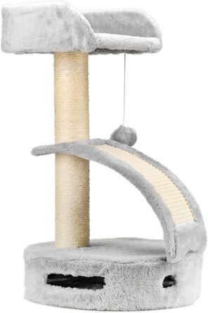 Дерев'яний комплекс для котів AQPET Panama 58 см сірого кольору з когтеточкою та ігровим майданчиком