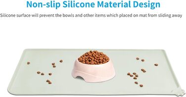 Силіконовий килимок для годування собак та котів AUDWUD, водонепроникний, антиковзний, 53x38 см, бежевий