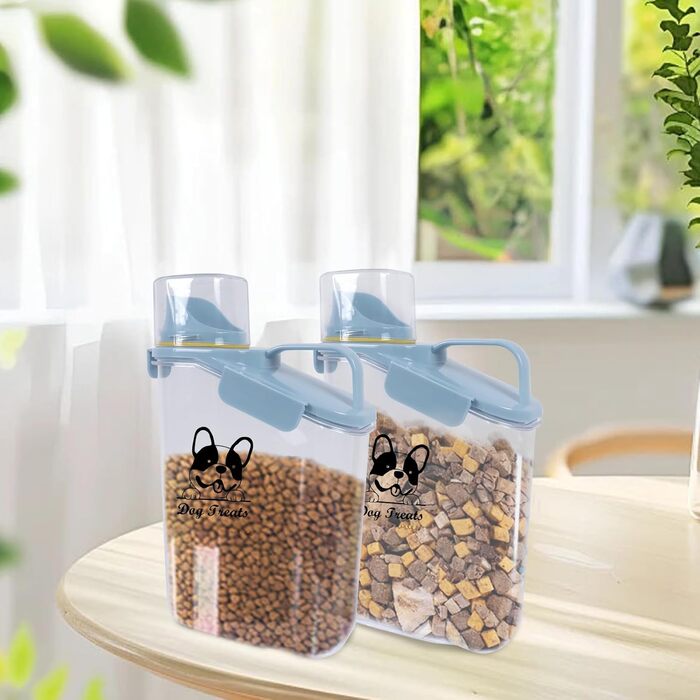 Контейнер для корму для собак 2.8L, водонепроникний, BPA-free, прозорий, зелений