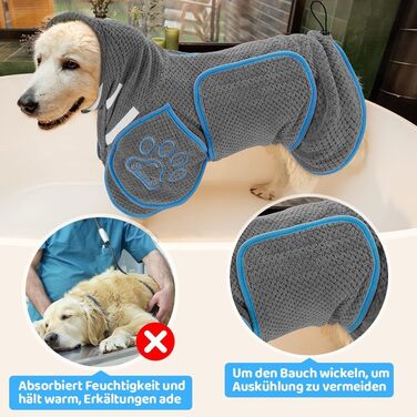 Рушник для собак SowTon - надпоглинутий, сірий (L)