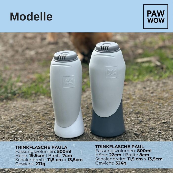 Пляшка для води PAW WOW Paula 500 мл для собак, поїлка для прогулянок