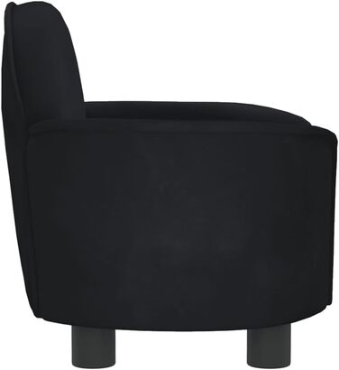 Крісло-ліжко для собак та котів, чорне, 66x40x45 см, м'яке, з велюру для дому