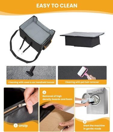 Автомобільний лежак для собак - чорний, 20 кг, M - універсальний, для переднього та заднього сидіння