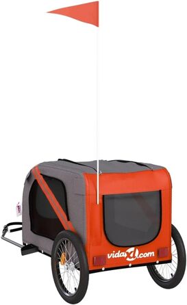 Причеп для тварин Bicycletrailer-9386-DYQ-251114-MWYT (133,5x69x73,5 см, помаранчевий та чорний)