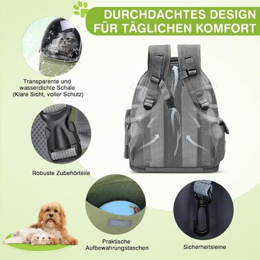 Рюкзак-переноска для котів та собак ALLSOPETS Bubble Carrier – сірий, до 7.5 кг