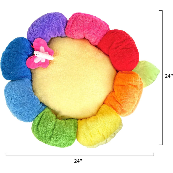 М'яке плюшеве ліжко для собак та котів TONBO з натуральним мотивом (Квітка-райдуга)