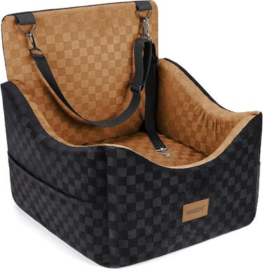 Підвищення для собак JOEJOY - комфортне автокрісло для маленьких та середніх собак до 15,9 кг, з memory foam, знімний, пральний чохол, переносна, безпечна подорож, колір коричневий