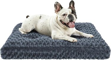 Homaxy Лежанка для собак великих порід, ортопедична, м'яка, з антиковзною основою, 74x54x7 см, темно-сіра