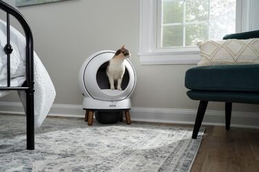 Автоматичний туалет для котів PetSafe ScoopFree SmartSpin з самоочищенням, сучасною системою контролю запаху, керуванням через додаток, моніторингом здоров'я, підходить для будь-якого наповнювача, до 2 тижнів автономної роботи