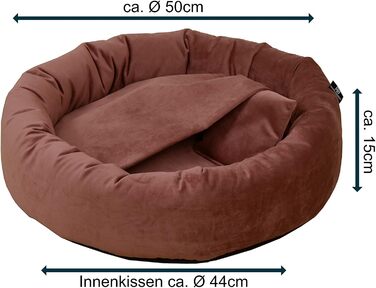 Килимок для собак Luxus Denver | гігієнічний, миється | Розмір M (для маленьких та середніх собак) | Кукурудзяна печеринка з пакетиками для збору відходів (оксамит, ) | Діаметр 68 см (Ø 68 см, Рожевий)