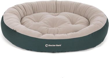 Зручне ліжко для собак Doctor Bark GreenLabel (S, 50x40 см, зелене) - м'яке, кругленьке гніздо з ворсистим подушками з флісу/бавовни