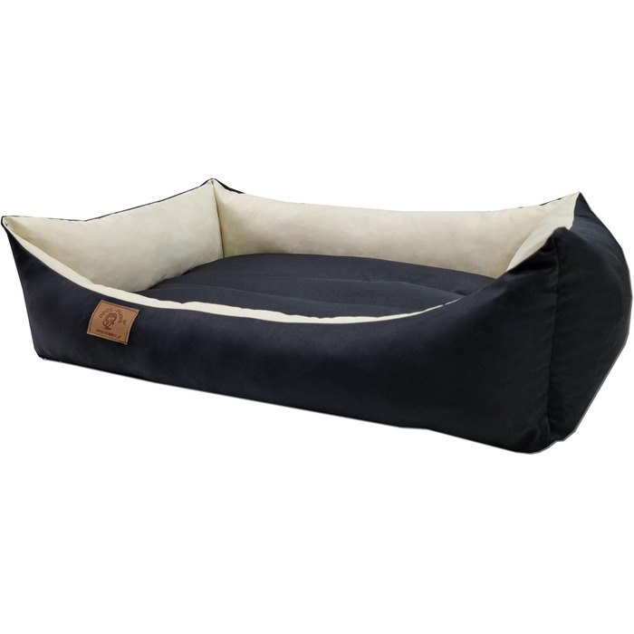 Крісло-ліжко для собак та котів Odol-Plu, 90 x 60 см, водонепроникне, чорно-бежеве