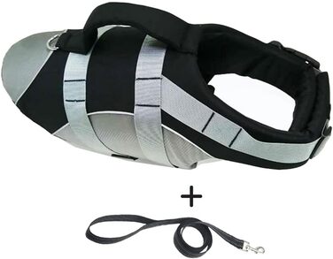 Жилет для собак - рятувальний жилет для плавання з підкладкою. Підходить для малих, середніх та великих собак. Чорний колір, розмір L