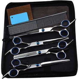Набір професійних ножиць для грумінгу собак, Pet Grooming, сталевий триммер, догляд за шерстю, 6-дюймові ножиці, ножиці для розрідження, вигнутий гребінець