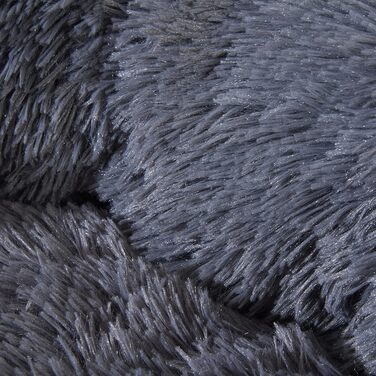 Кругле плюшеве ліжко Sleepdown для собак та котів, заспокійливе, суперм'яке, Donut-ліжко, антиковзаюча підставка, можна прати в машині, розмір M, 60 x 60 x 20 см, антрацит