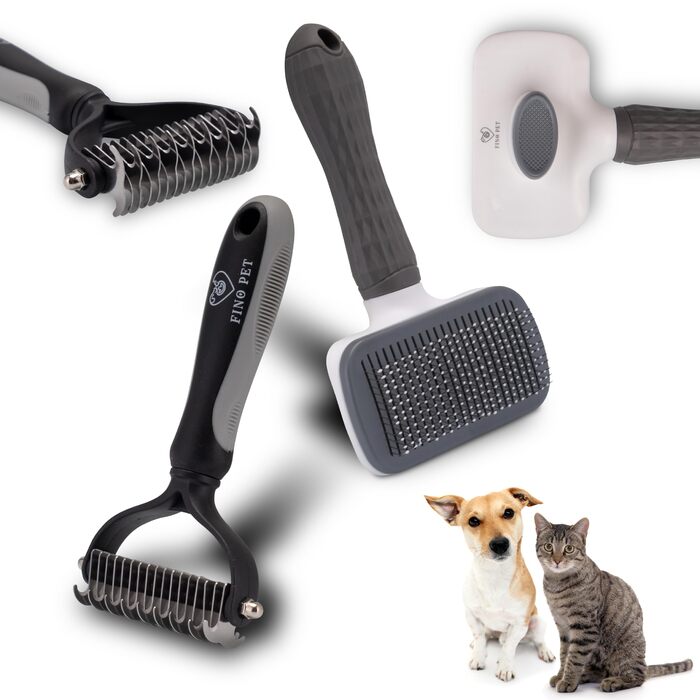 Набір гребінців для вичісування підшерстка собак та котів, 2 шт. Ефективне вичісування, ідеально для довгошерстих порід, догляд за шерстю та догляд за кігтями.