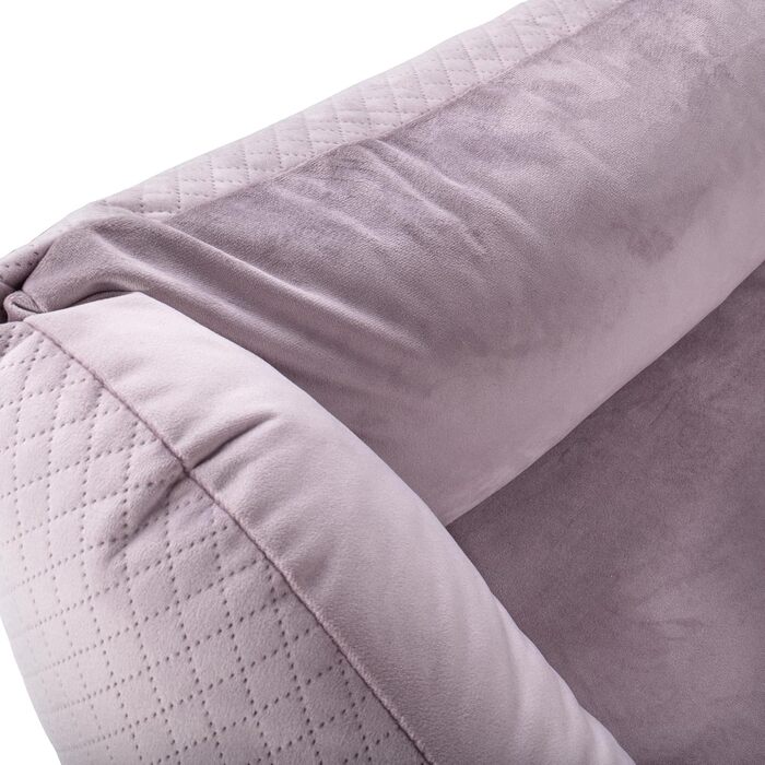 Ексклюзивне ліжко для собак | Лежанка для собак, корзинка для собак з подушкою | Собаче ліжко-софа для маленьких та середніх собак | Розмір: M - 75 x 66 x 20 см | Колір: (M: 75 x 66 см, Вельвет Рожевий)