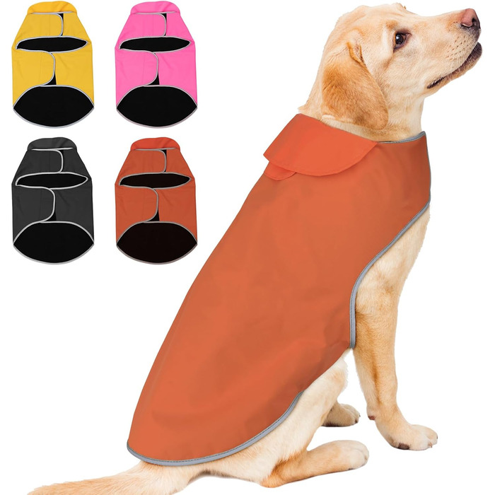 Водонепроникний собачий дощовик Yfbrite, теплий дощовик для собак, розмір M (L, помаранчевий)