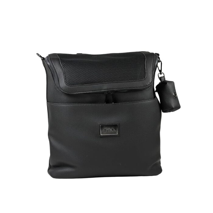 Рюкзак для собак Myxa, переноска для маленьких собак, чорний, з дихаючим дахом та блискавкою, багатофункціональний