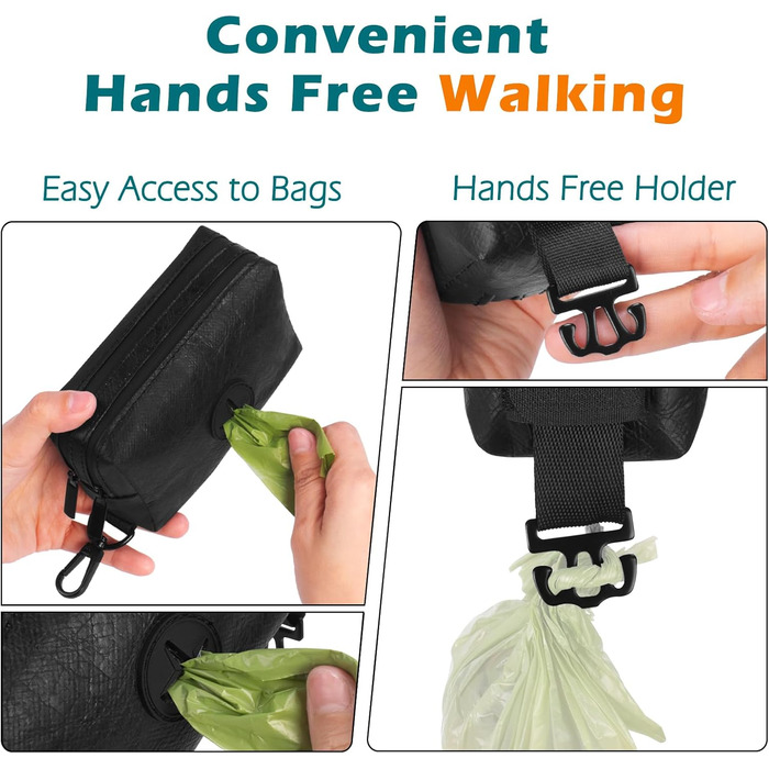 Диспенсер для збору відходів тварин PetBonus: водонепроникний диспенсер для собак з місткою кишенькою для ласощів та 15 пакетиків (зелений, чорний)