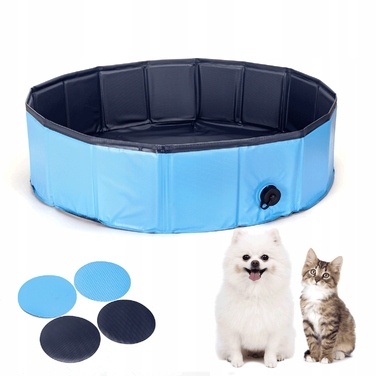 Складальний садовий басейн для собак Nobleza, розширюваний, синій, 120×30 см